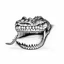 alligator skull tattoo design idea
