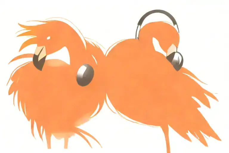Flamingo wearing headphones tattoo design idea