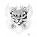 brujula lobo tattoo design idea