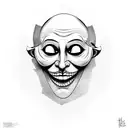 the Comedy and Tragedy Masks, smile now cry later, with modern day thug faces with theater makeup tattoo design idea