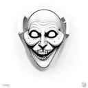 the Comedy and Tragedy Masks, smile now cry later, with modern day thug faces with theater makeup tattoo design idea