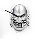 the Comedy and Tragedy Masks, smile now cry later, with modern day thug faces with theater makeup tattoo design idea