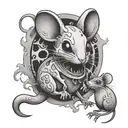mouse and ghost  tattoo design idea