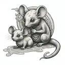 mouse and ghost  tattoo design idea