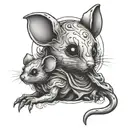 mouse and ghost  tattoo design idea