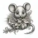 mouse and ghost  tattoo design idea