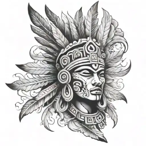 smoke aztec tattoo design idea