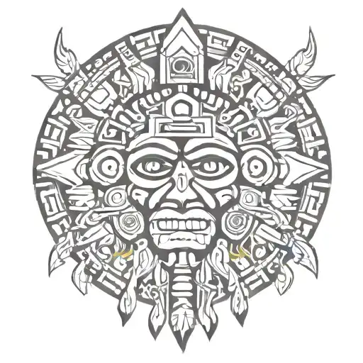 smoke aztec tattoo design idea