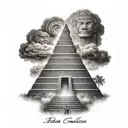 smoke aztec pyramid tattoo design idea