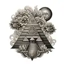smoke aztec pyramid tattoo design idea