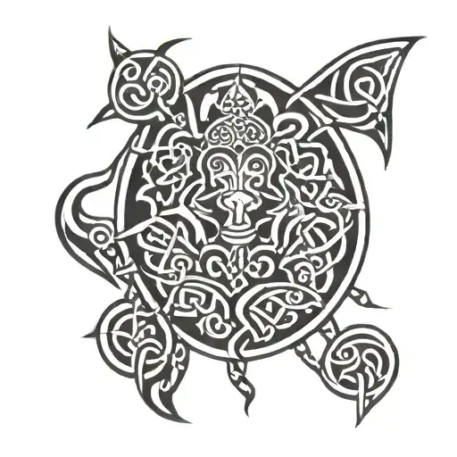 Celtic warrior  tattoo design idea