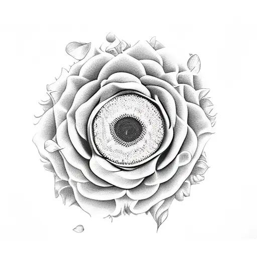 Sunflower honeycomb roses tattoo design idea