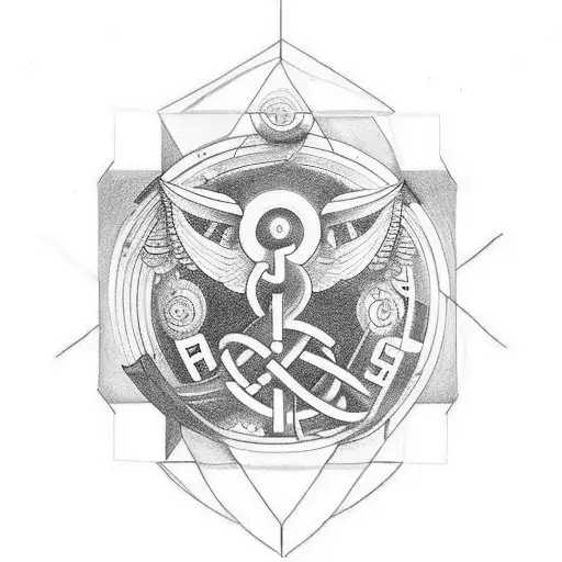 I would like a conceptual tattoo with Greek elements where it can be interpreted that God is the human Brain, for the ar tattoo design idea