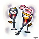 sparkling wine tattoo design idea