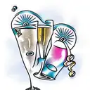 sparkling wine tattoo design idea