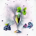 grapes,sparkling wine tattoo design idea