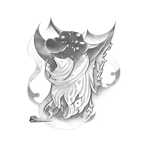 A sleepy wizard tattoo design idea