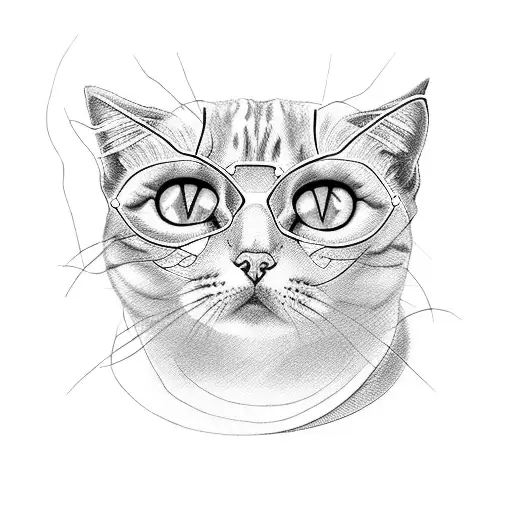 two cats intertwined with each other. One of them represents day and good, and the other represents night and evil. A ca tattoo design idea