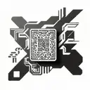 computer chip with qr code tattoo design idea