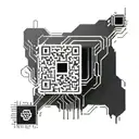 computer chip with qr code tattoo design idea