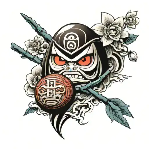 Daruma with Naruto tattoo design idea