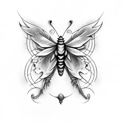 Butterfly with a sword  tattoo design idea