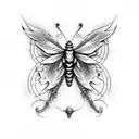 Butterfly with a sword  tattoo design idea