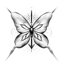Butterfly with a sword  tattoo design idea