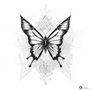 Butterfly with a sword  tattoo design idea