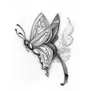 Butterfly with a sword  tattoo design idea