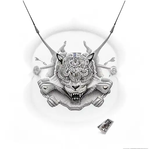 capucha on rocks with a lollipop tattoo design idea