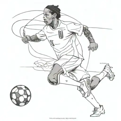 A tribute to Ronaldinho juggling the ball with casual wear   tattoo design idea