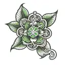a tattoo with a three-leaf clover that says Aryan Brotherhood tattoo design idea