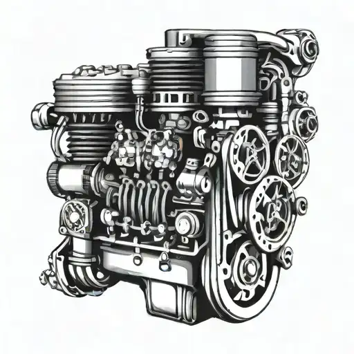 v8 engine tattoo design idea