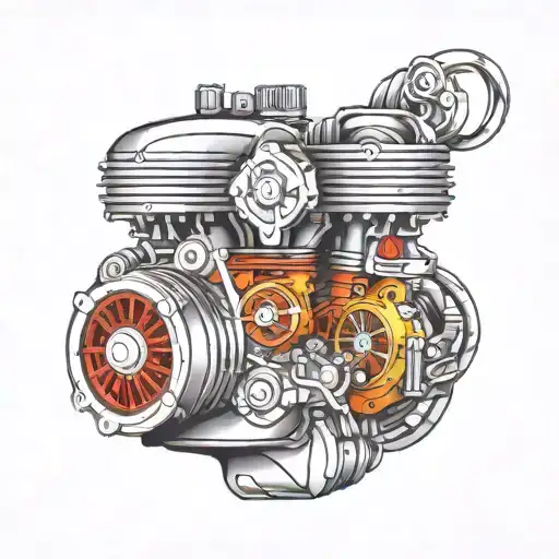 v8 engine tattoo design idea