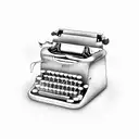 A typewriter surrounded by coffee beans and birds flying above it tattoo design idea