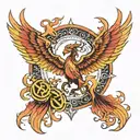  The tattoo will be a phoenix, but its my back will be made of the sol key and its wings  tattoo design idea