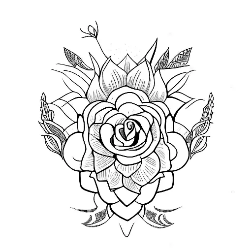 arma floral tattoo design idea
