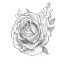 Traditional "Man Playing piano Flowers"  tattoo design idea