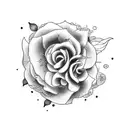 Traditional "Man Playing piano Flowers"  tattoo design idea