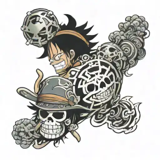 one piece momonosake and gear 5 luffy back tattoo tattoo design idea