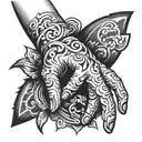 paper hand tattoo design idea