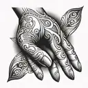 paper hand tattoo design idea