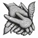 paper hand tattoo design idea