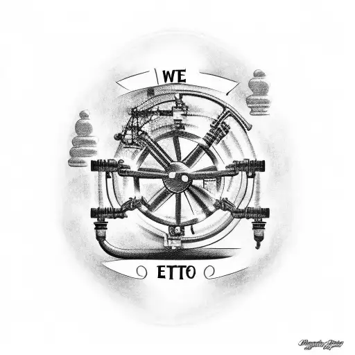 steam engine with the lyrics"We're here for a good time, not a long time." tattoo design idea