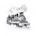 steam engine train tattoo design idea