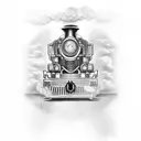 steam engine train tattoo design idea