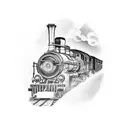 steam engine train tattoo design idea