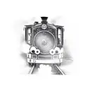 steam engine train tattoo design idea