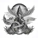 valley of death angel tattoo design idea